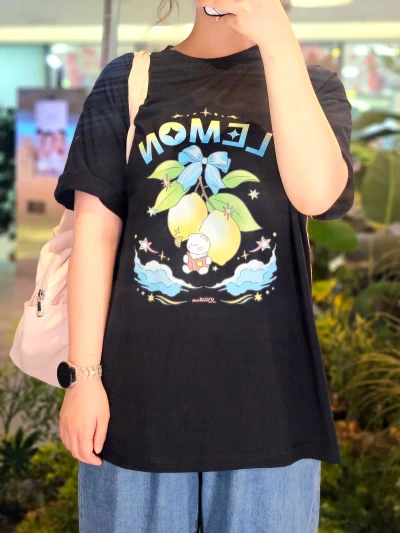 레몬 반팔 티셔츠 검정