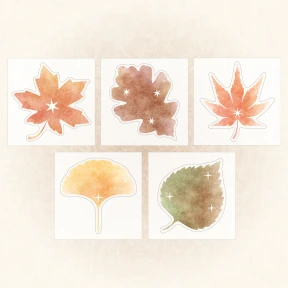 NEW☆໒꒱ 낙엽채집 모조지팩 Leaf Archive