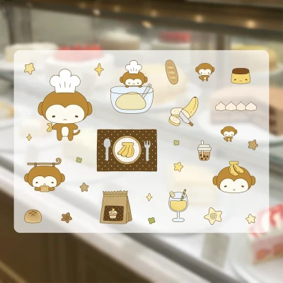 new / 우끼끼 베이커리 UV 방수 전사 스티커