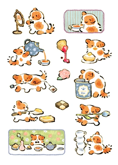 홍차강아지의 티파티 스티커