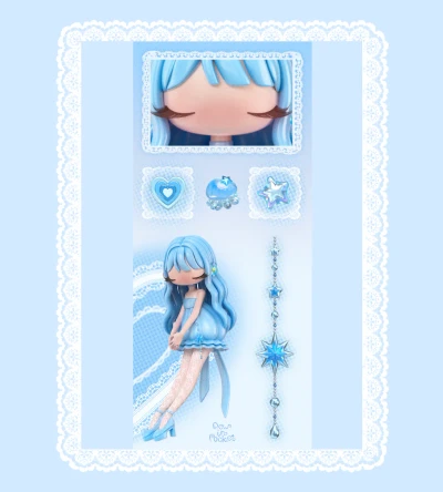 ଳ [Blue] I♥️Jellyfish Twins 스티커 ଳ