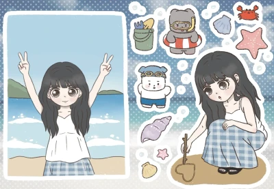 바다가 좋아 씰스티커