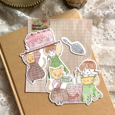 부엉이의 숲 조각 스티커 베이킹
