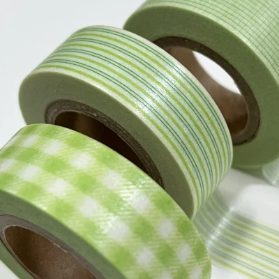 [10% SALE] yellow green stripe masking tape