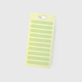 [10% SALE] yellow green stripe memopad (long)