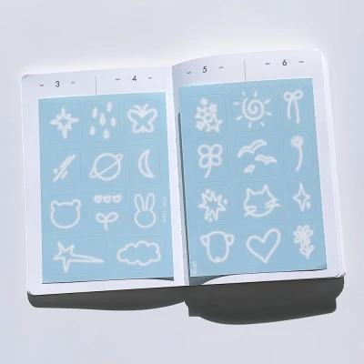 글로우 두들리 모조지 스티커 2pcs