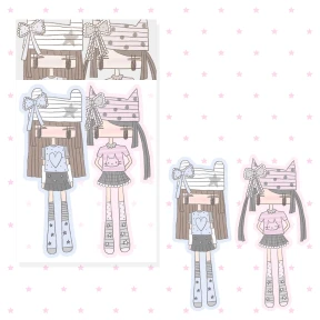 (신상)리본걸즈 조각스티커