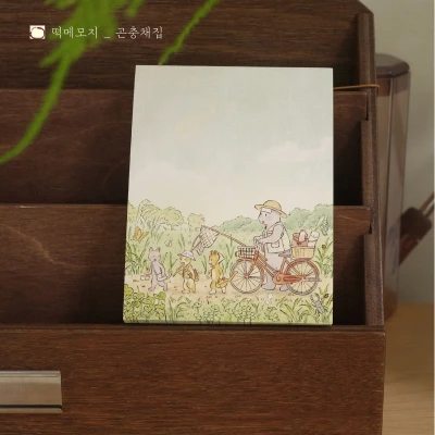 자전거 일러스트 떡 메모지