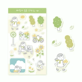[투명스티커]바람이 솔솔 산책길
