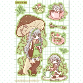 [🍵🌿신상 스티커] 말차 속에 퐁당! 티타임 스티커