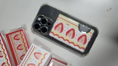 NEW 딸기케이크 맥세이프 에폭시 투명카드포켓