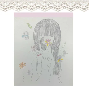물 속의 코스모스 엽서