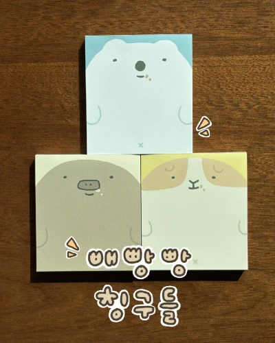 배빵빵 친구들 떡메모지 SET